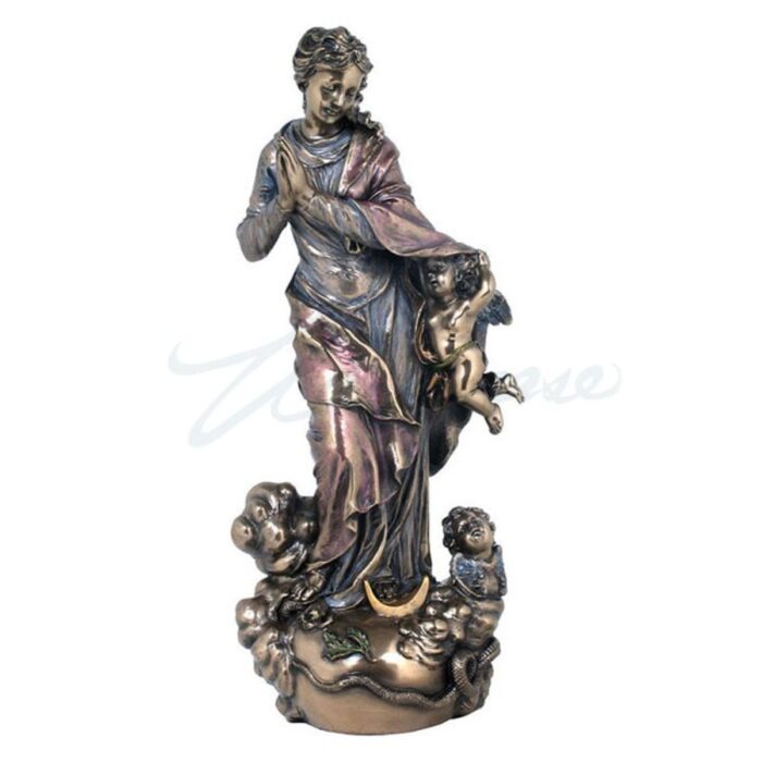 Imm. Concep. Statue Bronze 11 3 / 4 PO.