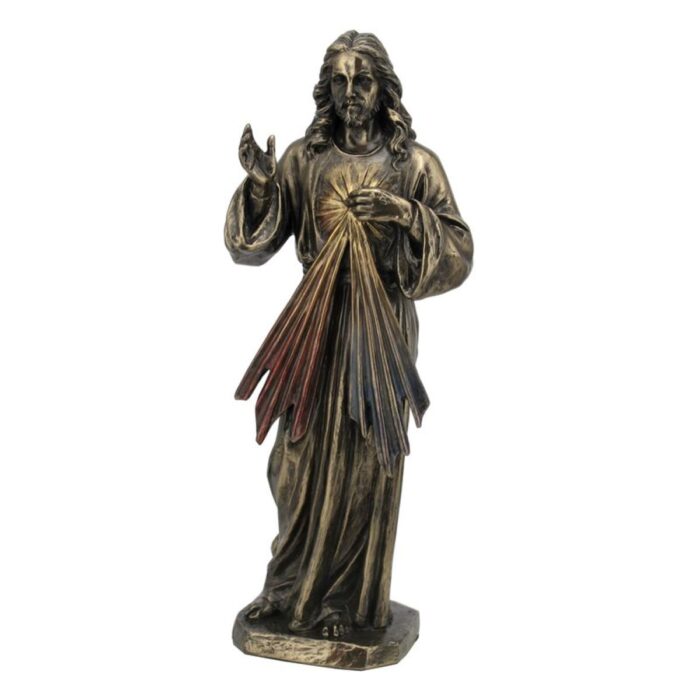 JÉSUS Miséricordieux bronze statue 8.5"